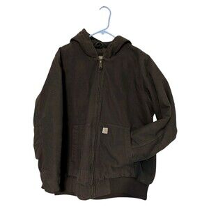 Carhartt Active Jacket Quilt Lined Womens Plus 1X 16-18 Hoodie Chocolate Brown